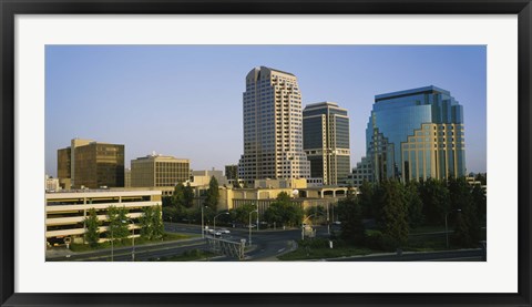 Framed Skyscrapers in a city, Sacramento, California, USA Print