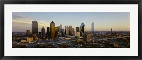 Framed High angle view of buildings in a city, Dallas, Texas, USA Print