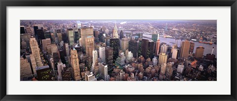 Framed Aerial View of New York City Skyline Print