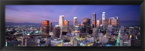 Framed Night, Skyline, Cityscape, Los Angeles, California, USA Print