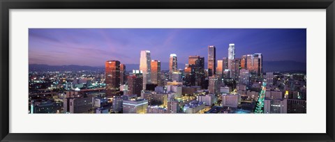 Framed Night, Skyline, Cityscape, Los Angeles, California, USA Print