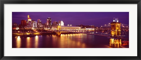 Framed USA, Ohio, Cincinnati, night Print