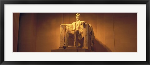 Framed USA, Washington DC, Lincoln Memorial, Low angle view of the statue of Abraham Lincoln Print