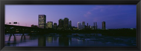 Framed Richmond, Virginia at Night Print