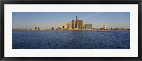 Framed Skyscrapers on the waterfront, Detroit, Michigan, USA Print