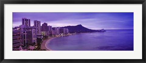 Framed Diamond Head, Waikiki, Oahu, Honolulu, Hawaii Print