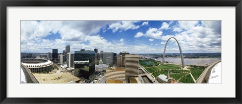 Framed Buildings in a city, Gateway Arch, St. Louis, Missouri, USA Print