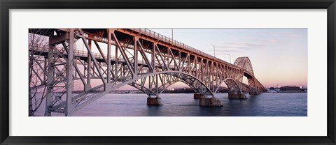 Framed Bridge across a river, South Grand Island Bridge, Niagara River, Grand Island, Erie County, New York State, USA Print