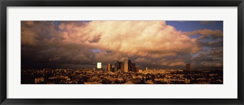 Framed Los Angeles Under Clouds Print