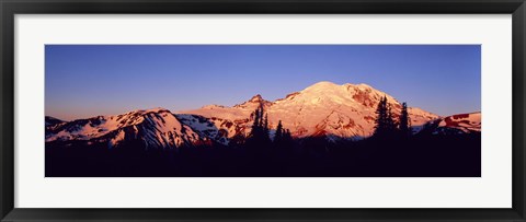 Framed Sunset Mount Rainier Seattle WA Print