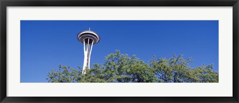 Framed Low angle view of a tower, Space Needle, Seattle Center, Seattle, King County, Washington State, USA Print