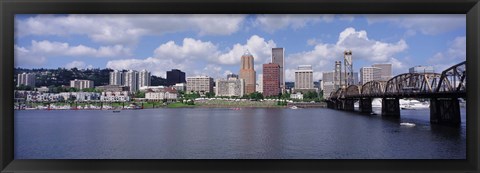 Framed USA, Oregon, Portland, Willamette River Print