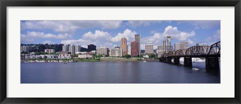 Framed USA, Oregon, Portland, Willamette River Print