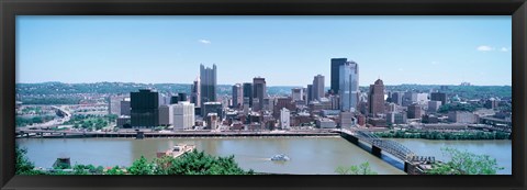 Framed Monongahela River Skyline, Pittsburgh Print