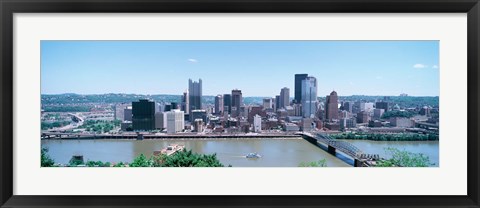 Framed Monongahela River Skyline, Pittsburgh Print