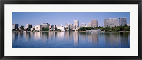 Framed Panoramic View Of The Waterfront And Skyline, Oakland, California, USA Print