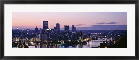 Framed USA, Pennsylvania, Pittsburgh, Monongahela River Print