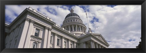 Framed USA, California, Sacramento, Low angle view of State Capitol Building Print