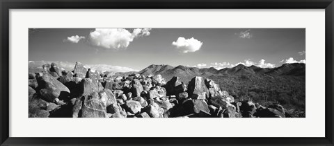 Framed Boulders on a landscape, Saguaro National Park, Tucson, Pima County, Arizona, USA Print