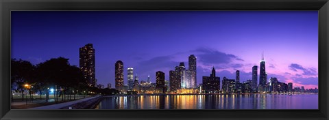 Framed Chicago Under a Purple Sky Print