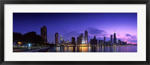 Framed Chicago Under a Purple Sky Print