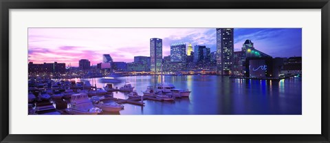 Framed Sunset, Inner Harbor, Baltimore, Maryland, USA Print