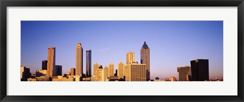 Framed Sun shining on skyscrapers in Atlanta, Georgia, USA Print