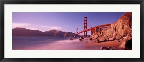 Framed Golden Gate Bridge and Mountain View Print