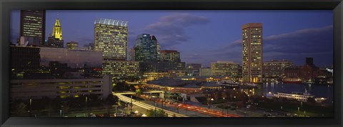 Framed High angle view of a cruise ship docked at a harbor, Inner Harbor, Baltimore, Maryland, USA Print