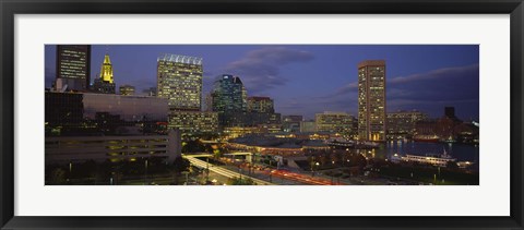 Framed High angle view of a cruise ship docked at a harbor, Inner Harbor, Baltimore, Maryland, USA Print