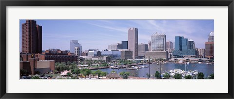 Framed USA, Maryland, Baltimore, High angle view of Inner Harbor Print