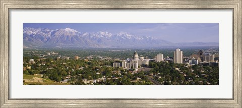 Framed High angle view of a city, Salt Lake City, Utah, USA Print