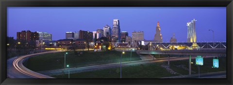 Framed Kansas City, Missouri at Night Print