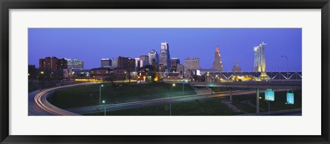 Framed Kansas City, Missouri at Night Print