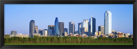 Framed Dallas Texas Skyline Print