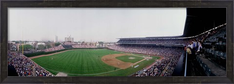 Framed Spectators watching a baseball mach in a stadium, Wrigley Field, Chicago, Cook County, Illinois, USA Print