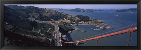 Framed View From the Top of the Golden Gate Bridge, San Francisco Print