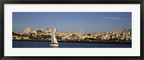 Framed Sailboat in an ocean, Marina District, San Francisco, California, USA Print