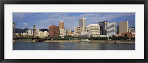 Framed Skyscrapers at the waterfront, Portland, Multnomah County, Oregon, USA Print