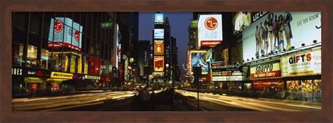 Framed Shopping malls in a city, Times Square, Manhattan, New York City, New York State, USA Print