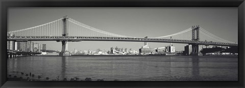 Framed Manhattan Bridge across the East River, New York City, New York State, USA Print