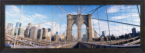 Framed Railings of a bridge, Brooklyn Bridge, Manhattan, New York City, New York State, USA, (pre Sept. 11, 2001) Print