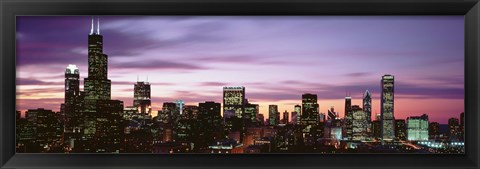 Framed Skyscrapers At Dusk, Chicago Print