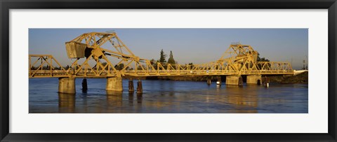 Framed Drawbridge across a river, The Sacramento-San Joaquin River Delta, California, USA Print