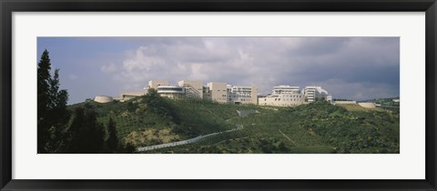 Framed Low angle view of a museum on top of a hill, Getty Center, City of Los Angeles, California, USA Print