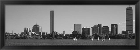 Framed MIT Sailboats, Charles River, Boston, Massachusetts, USA Print