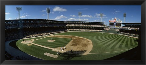 Framed High angle view of a baseball match in progress, U.S. Cellular Field, Chicago, Cook County, Illinois, USA Print