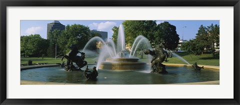 Framed Fountain in a garden, J C Nichols Memorial Fountain, Kansas City, Missouri, USA Print