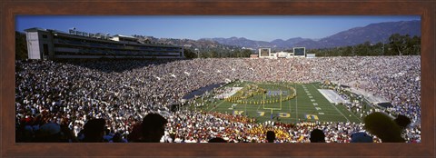 Framed Spectators watching a football match, Rose Bowl Stadium, Pasadena, City of Los Angeles, Los Angeles County, California, USA Print