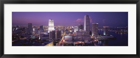 Framed High Angle View Of A City, Miami, Florida, USA Print